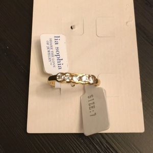 Lia Sophia BELLE 5 stone cubic zirconia ring sz 7